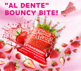 Bourbon Fettuccine Gummi Strawberry 6 -Pack - Japanese Tangy & Chewy Gummy Strips with Real Fruit Juice Share Size (5.29 OZ)