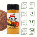 Badia Sazon without Annatto (Achiote), 7 oz - Savory Seasoning Blend for Latin-Inspired Flavors