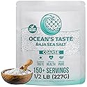 0.5LB Ocean's Taste Baja Sea Salt, Coarse Natural Grain, 4X More Minerals than Celtic Salt, 30% Less Sodium, Mineral Salt Ideal for Electrolytes