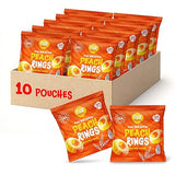 Peach Rings - 10 Packs - Peach Gummy Candies Individually Wrapped - Sweet and Sour Candy for Classroom, Snacking, Gifting, and Goodie Bags - Soft