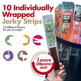 Jerky-n-Spice Exotic Jerky Variety Pack (10 Count) | Beef Jerky Gifts for Men | Assorted High Protein Meat Snacks | Premium Gourmet Wild Game Sampler