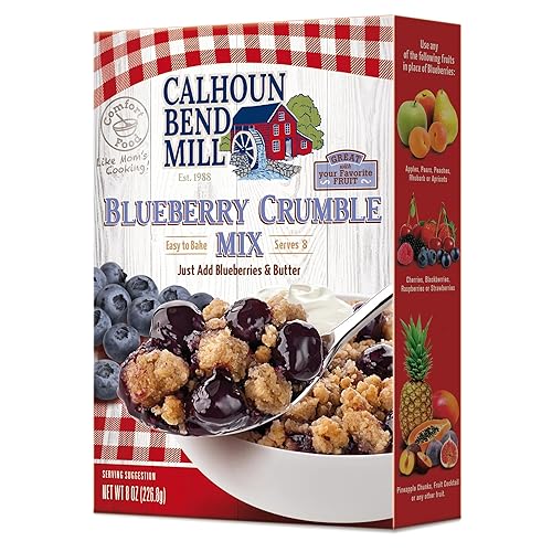 Calhoun Bend Mill Blueberry Crumble Mix | Delicious Easy to Make Crumble Dessert | Perfect for Blueberries or Your Favorite Fruits | Classic Dessert | Ideal for Baking Enthusiasts - 8 Oz (Pack of 1)
