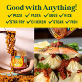 Homiah Sambal Chili Crunch, Shrimp, 6oz - Less Oil Low Sodium Gluten Free Non-GMO, Sambal Oelek Chili Paste, Shrimp Paste, Crispy Crunch Topping