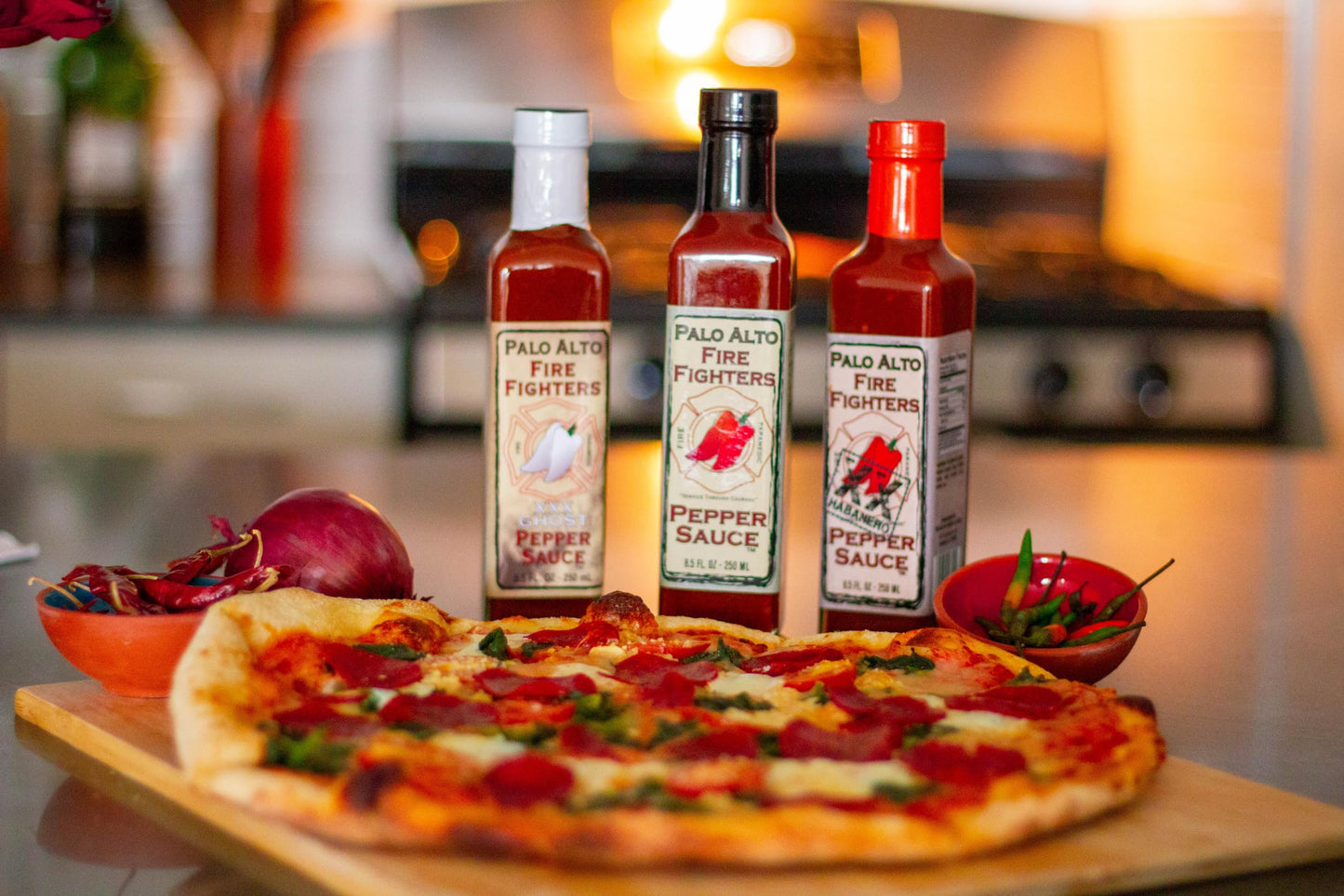 Palo Alto Firefighters Pepper Sauce (8.5oz) - Salt Free Pepper Plant Hot Sauce, No Sodium Hot Pepper Sauce, No Salt Sauces