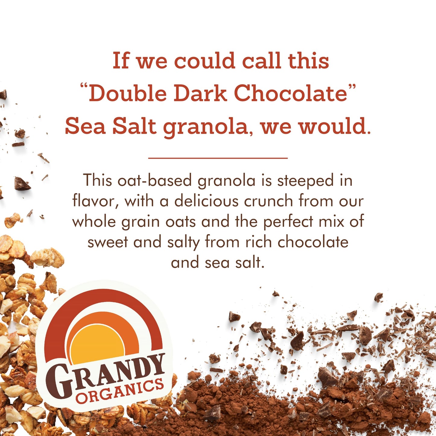 Grandy Organics 10lb Bulk Dark Chocolate Sea Salt Granola - Certified Organic & Gluten Free Granola - 6g Protein - Non GMO & Vegan - Chocolate, Seeds