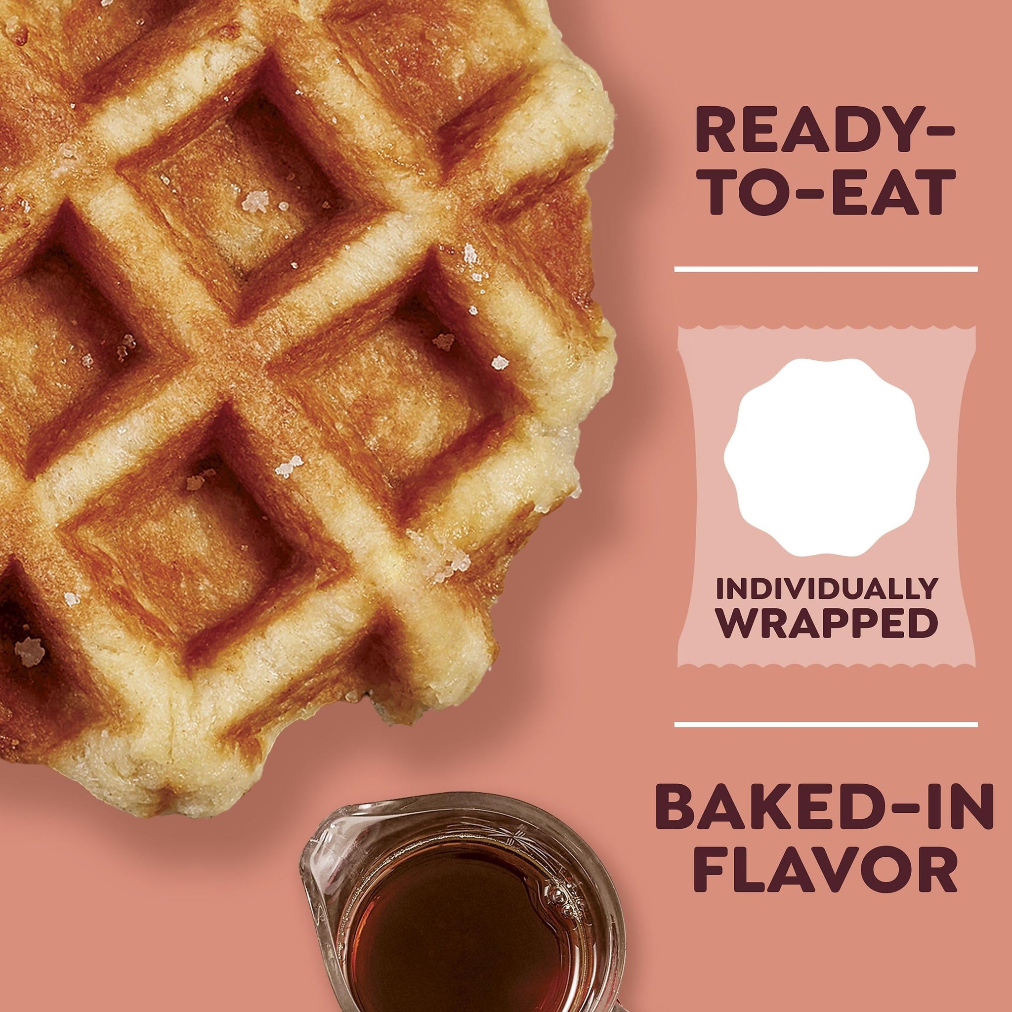 Eggo Frozen Belgian-Style Street Waffles, Frozen Breakfast, Breakfast Food, Buttery Maple Flavor, 7.76oz Box (4 Waffles)