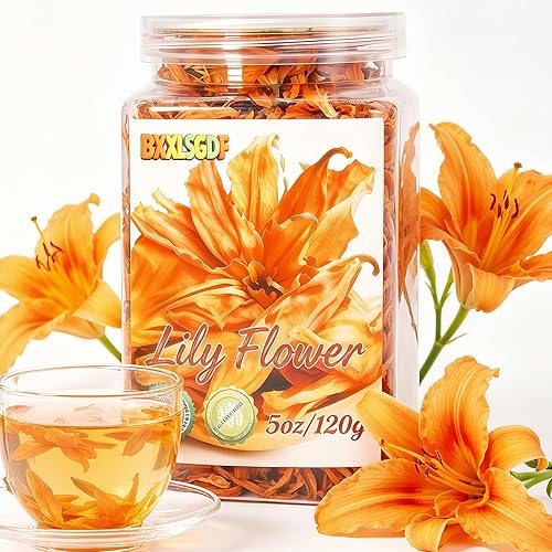 Dried Lily Flowers Tea 5oz - Bai He Tea Sulfur-Free, All-Natural for Tea, Cooking & Soup - (120g)