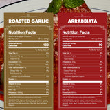 Carbone Roasted Garlic, Marinara, Arrabbiata, Tomato Basil Variety 4 Pack