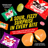 ZOTZ Fizzy Sour Candy Bulk - Retro Italian Hard Candy Individually Wrapped - Classic Nostalgic 7 Assorted Flavors Cherry, Watermelon, Strawberry, Blue