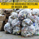 Aluf Plastics 40-45 Gallon 1.5 MIL Thick Clear Heavy Duty Trash Bags - 40" x 46" - Pack of 100 - For Recycling, Kitchen, Contractor, & Outdoor