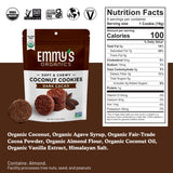 Emmy's Organics Dark Cacao Coconut Cookies (Pack of 2) | Gluten-Free, Organic, Vegan, Paleo-Friendly