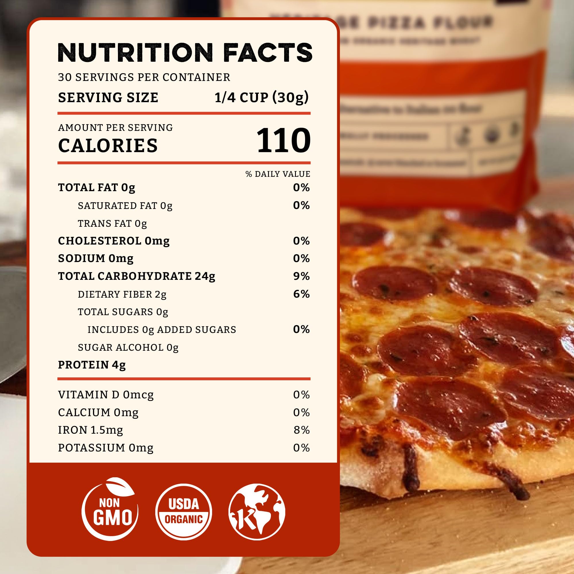 Sunrise Flour Mill USDA Organic Heritage Pizza Flour - 5 lbs | Milled from Hard Red Wheat | Easier to Digest with Less Bloating | No Bleaching or