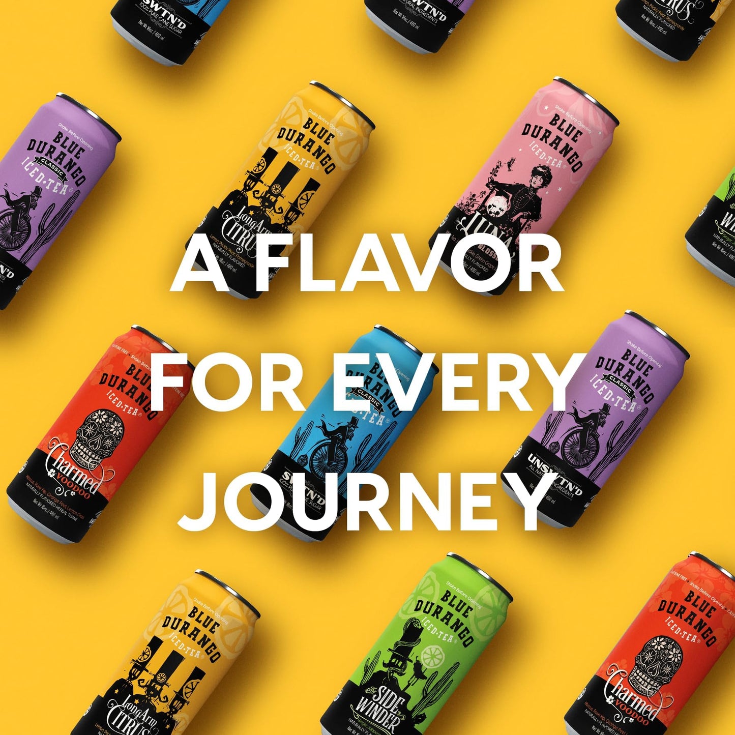 Blue Durango Iced Tea - Long Arm Citrus - Black Tea, Lemon, Prickly Pear, Pomegranate - Low Sugar, Non-GMO, No Artificial Sweeteners, Gluten-Free