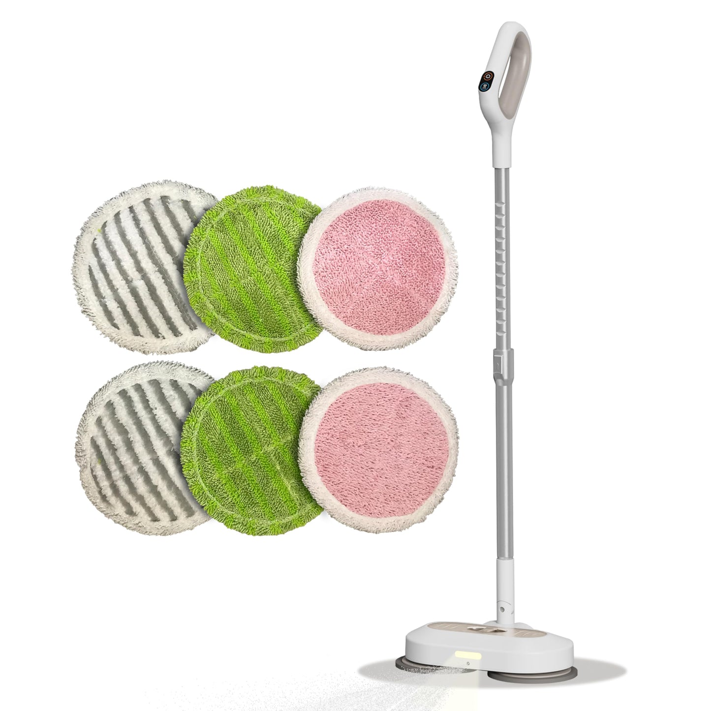Impecca Electric Mop, Cordless Spinning Mop with Dual Motor with LED Headlights, 3-Set of Spin mops Water Tank for Multi-Surface, Self-Propelled