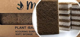 MinnYaso 12 Pack Natural Sponges | Hemp Sisal Plant Based Scrubber Scouring Sponge | Eco-Friendly Odor Free Biodegradable Compostable Wood Pulp |