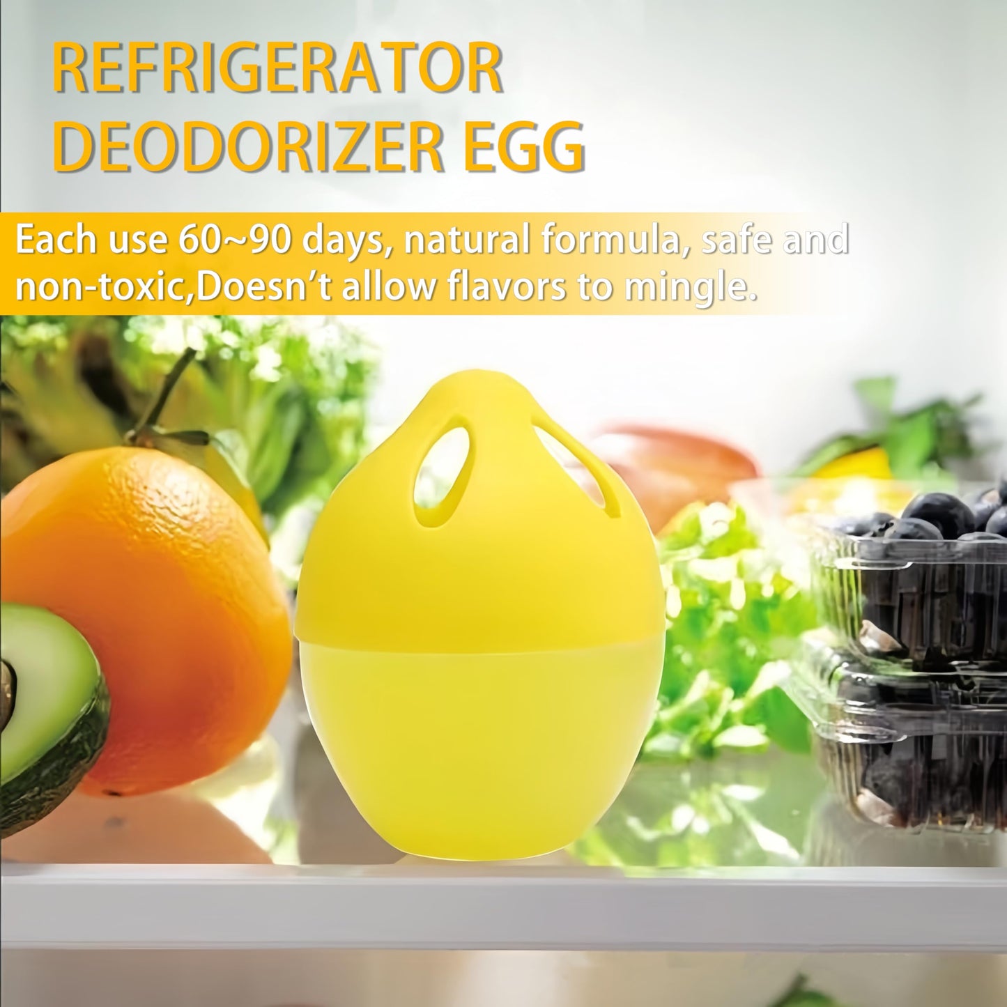 WeelenkEco Refrigerator Deodorizer - More Effective Than Baking Soda, Effectively removes stubborn refrigerator odors, Natural Gel (4 Pcs/Lemon