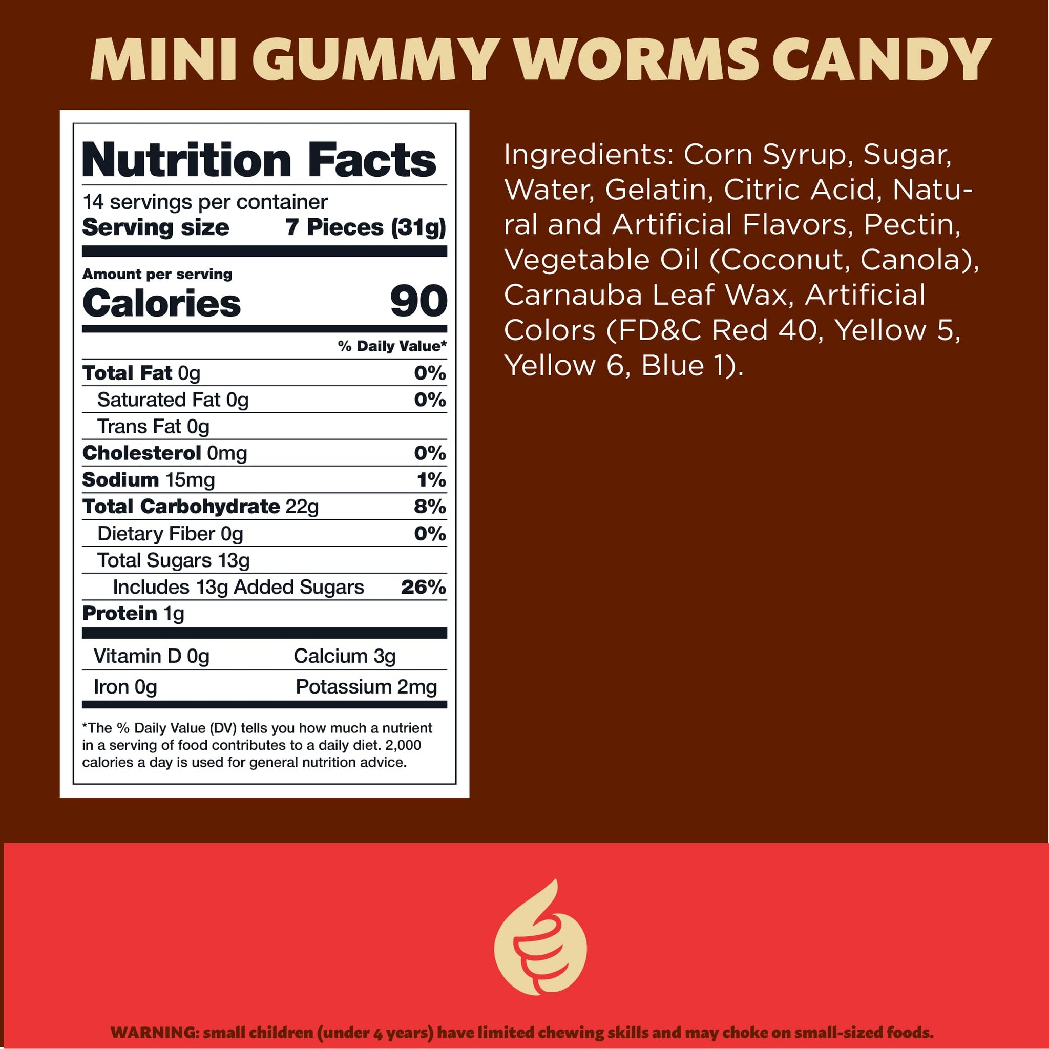 Gummy Worms | 1 Pound Bag | Gummy Candy in Assorted Fruit Flavors | Fun Chewy Candy for Snacking, Buffets, Dessert Toppings, and Party Favors |