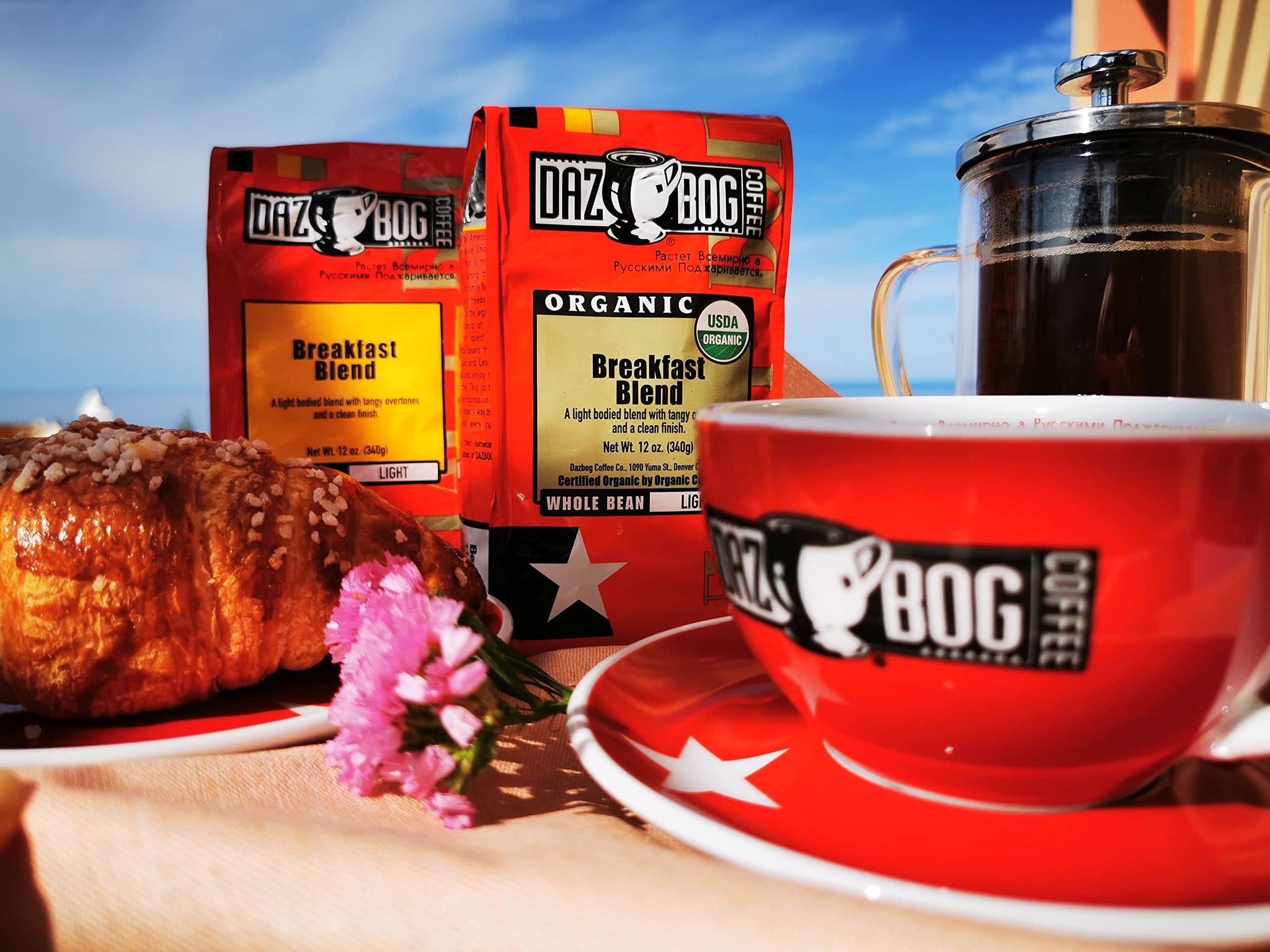 Dazbog Coffee | Breakfast Blend | Ground Coffee | 11 oz. | Bright Flavor & Earthy Overtones | Light Roast Blend | Heavenly Rich | Vacuum Sealed