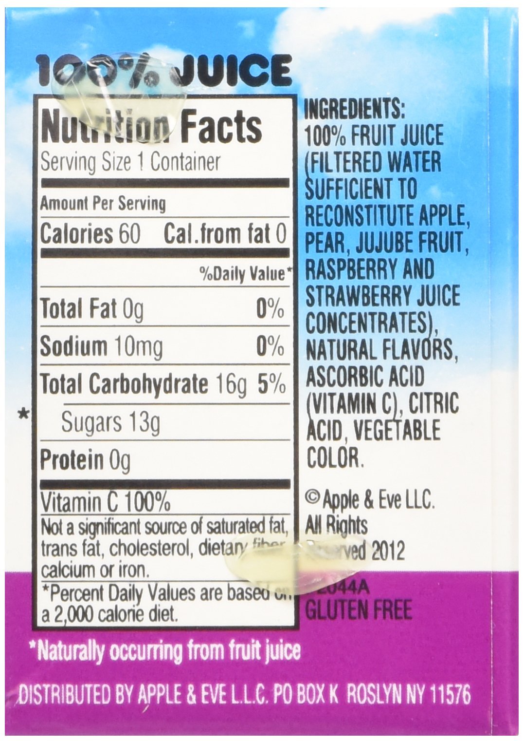 Apple & Eve 100% Juice Bert and Ernie's Berry, 8 ct