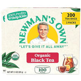 Newman's Own Organic Black Tea Strong Robust Black Tea with 100 Tea Bags Per Box (Pack of 2) USDA Certified Contains Caffeine Brew Hot/Cold