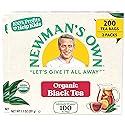Newman's Own Organic Black Tea Strong Robust Black Tea with 100 Tea Bags Per Box (Pack of 2) USDA Certified Contains Caffeine Brew Hot/Cold