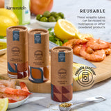 Kamenstein Kraft Paper Spice Tube Set, Packaging made of 99 percent recycled material, with Spices Included, Mediterannean Mixes
