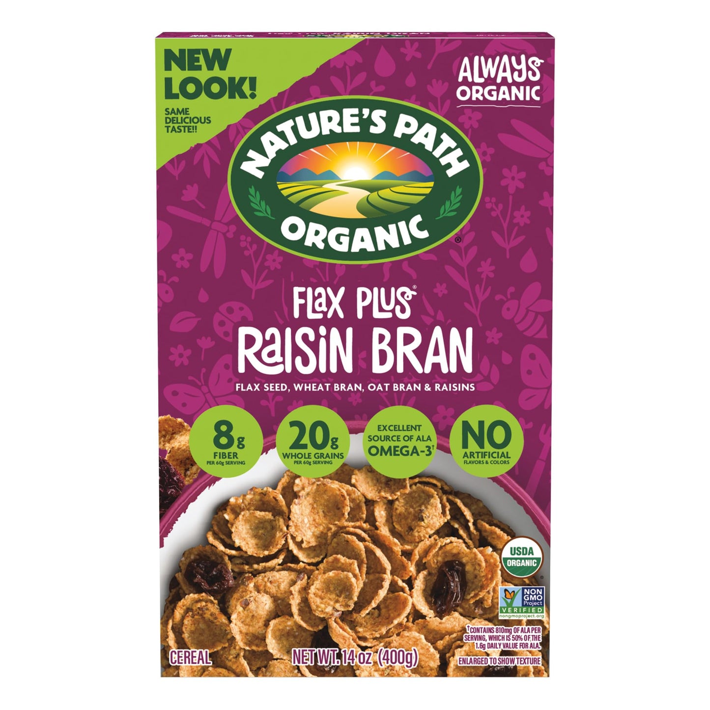 Nature's Path, Cereal Flax Plus Raisin Bran Organic, 14 Ounce