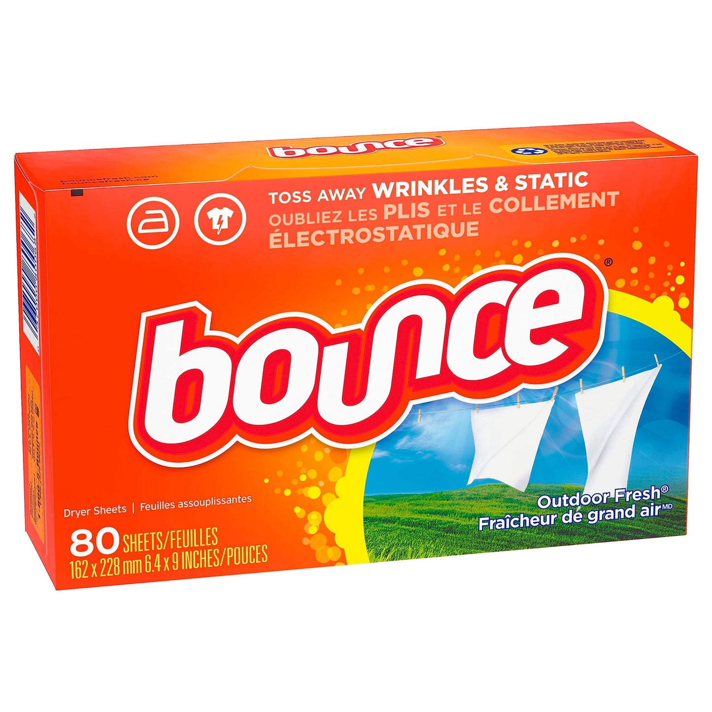 Bounce 80068 Outdoor Fresh Scent Fabric Softener Sheets 80 Count