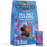 GHIRARDELLI Dark Chocolate Sea Salt Caramel Hearts, 5.8 oz Bag - Valentine’s Candy with Rich Caramel Filling