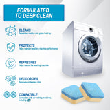 Air Jungles Washing Machine Cleaner Tablets 24 Count, Lemon Scent, Deep Cleaning, Dirt Remover, Clean Laundry Washer Drum and Tub, Compatible