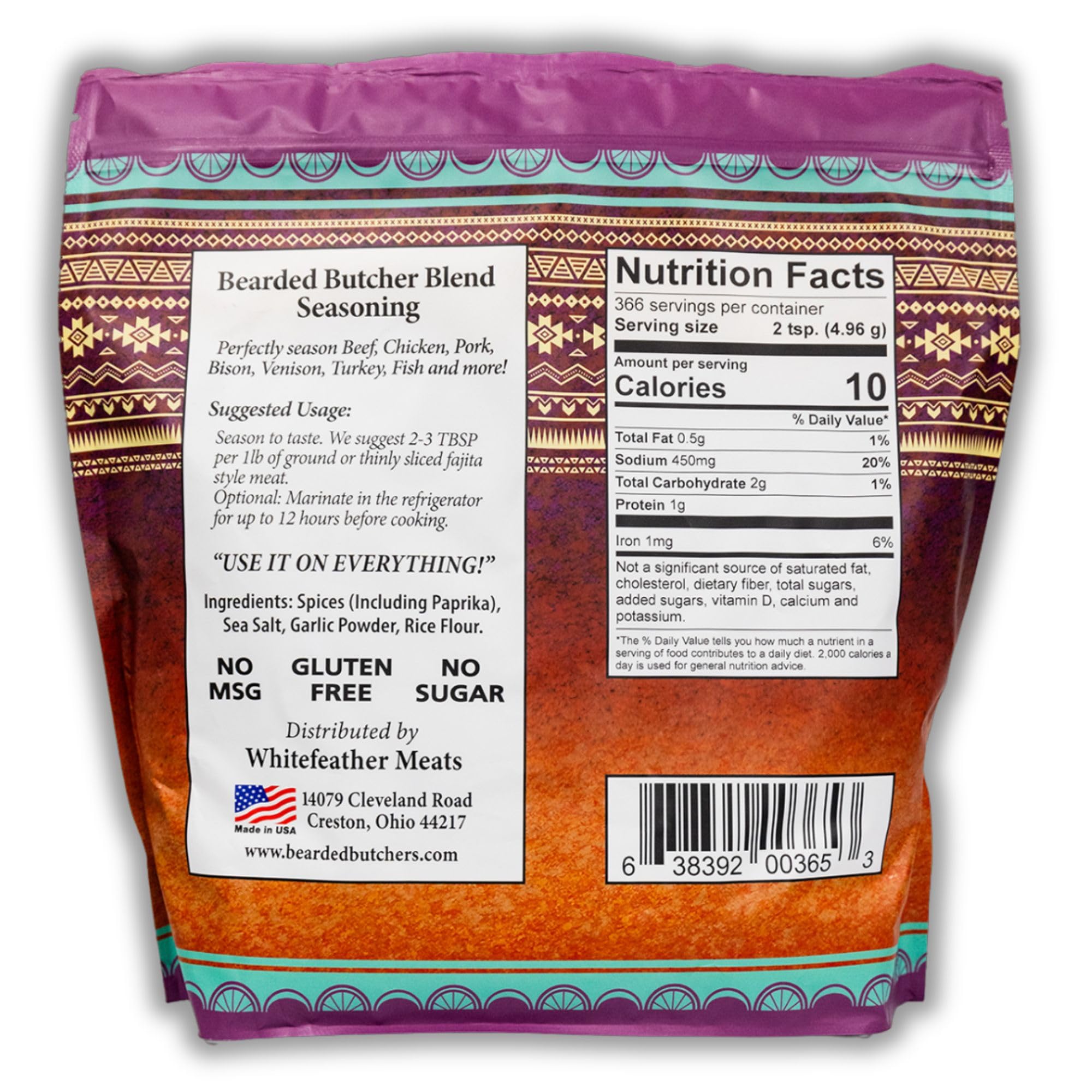 Bearded Butchers Taco Blend Seasoning, 64 oz Bag (4 lbs) - Authentic Mexican Spice Blend for Tacos, Fajitas, Chili, Nachos, Rice & More - Gluten-Free