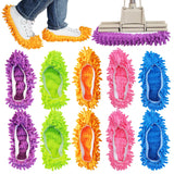10 Pcs Shoes Cover Dust Duster, Washable Mop Slippers Shoes for Floor Cleaning, Reusable Microfiber Duster Mops for House, Office, Bathroom, Kitchen