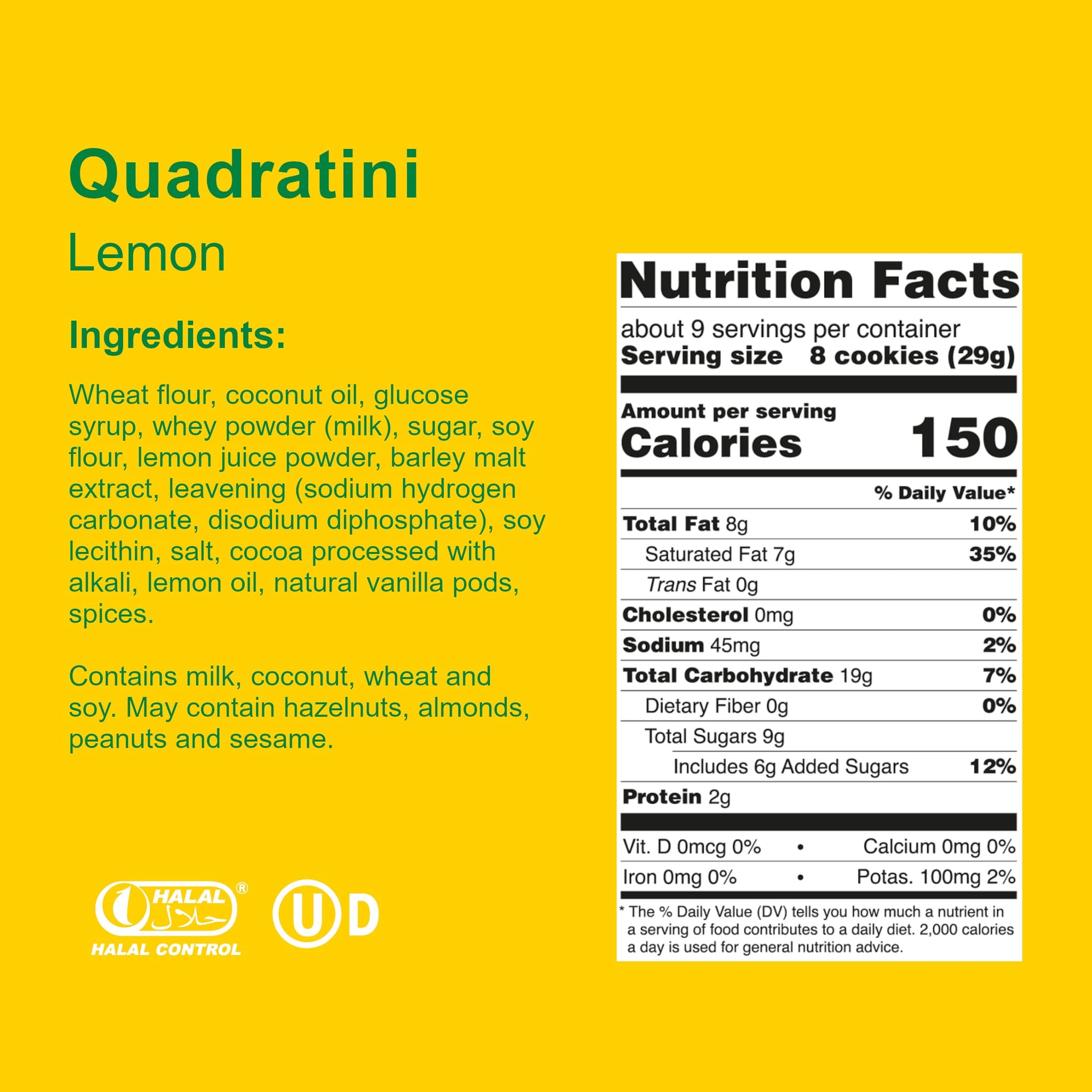 Loacker Quadratini Lemon Wafers, 8.83 oz