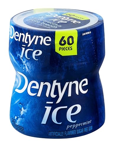 Dentyne Ice Sugar Free Gum Peppermint 60 Pieces, (1 Bottle).