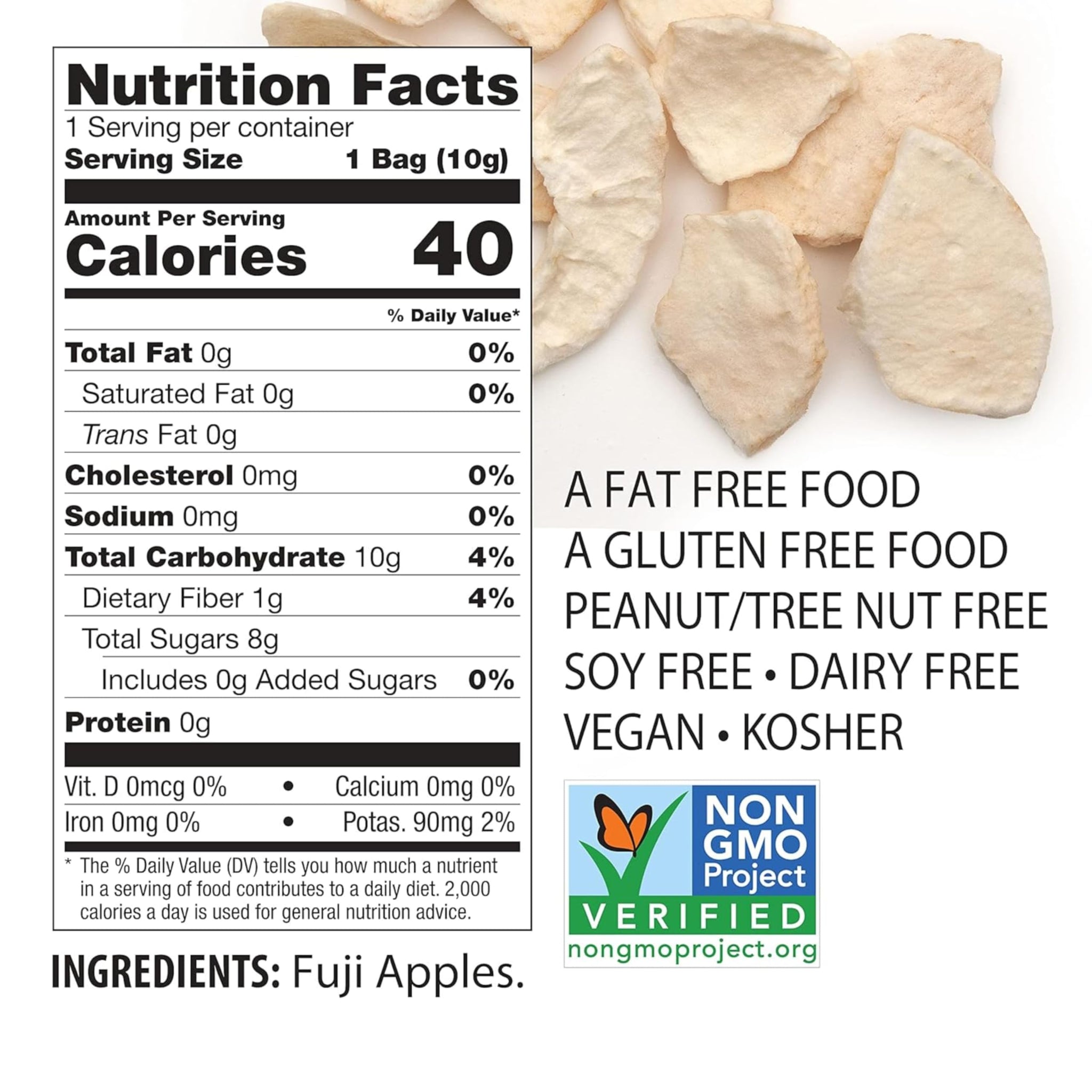 Brothers All Natural Freeze Dried Fruit Crisps, Fuji Apple, 1 Oz (Pack of 8), Made with 100% Fruit, Gluten Free, Soy Free, Vegan, Healthy Snack