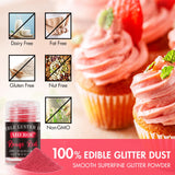 Aheroi Edible Glitter Set, 15 Colors Luster Dust Edible Set, Shimmering Glitter for Drinks Powder Glitter for Fondant, Cocktail Glitter for Cakes