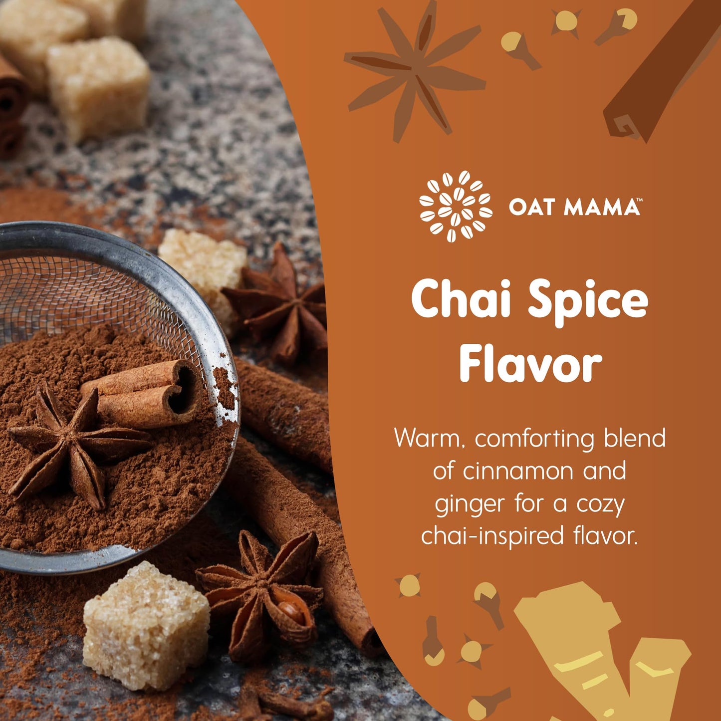 Oat Mama Flavored Microplastics-Free Lactation Tea for Breastfeeding Moms - Chai Spice Flavor - Breastfeeding Essentials for Milk Supply Increase