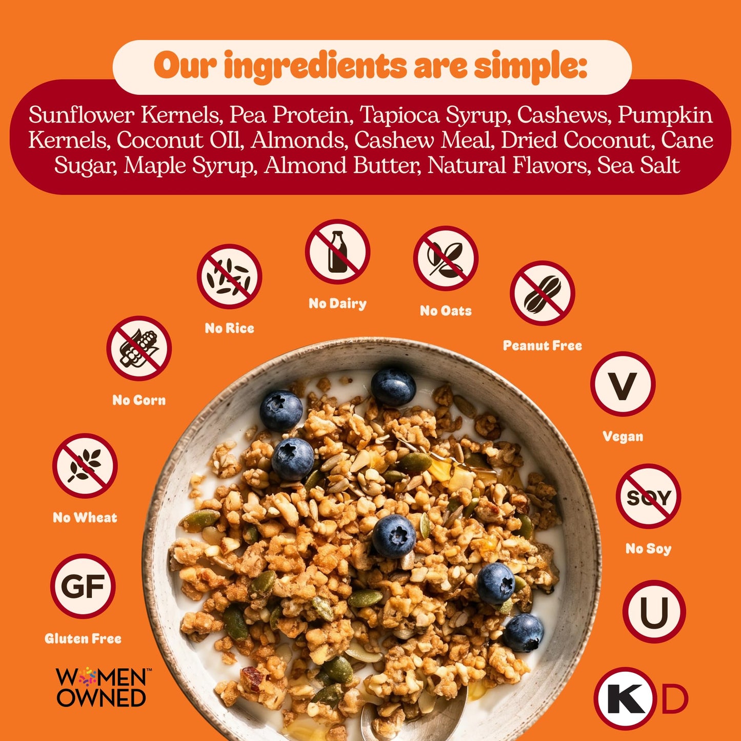 Three Wishes Granola - 13g of Protein & 4g of Sugar - Healthy Breakfast & On-the-Go Snack - Vegan, Kosher, & Grain-Free (8 Ounce Bags, Pack of 2)