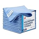Microfiber Wholesale Cleaning Cloths | 12 Pack | 11" x 11" Reusable Towels, Wash Rags, Dust Cloth, All-Purpose: Kitchen, Dish, Cars, Shop, Glass