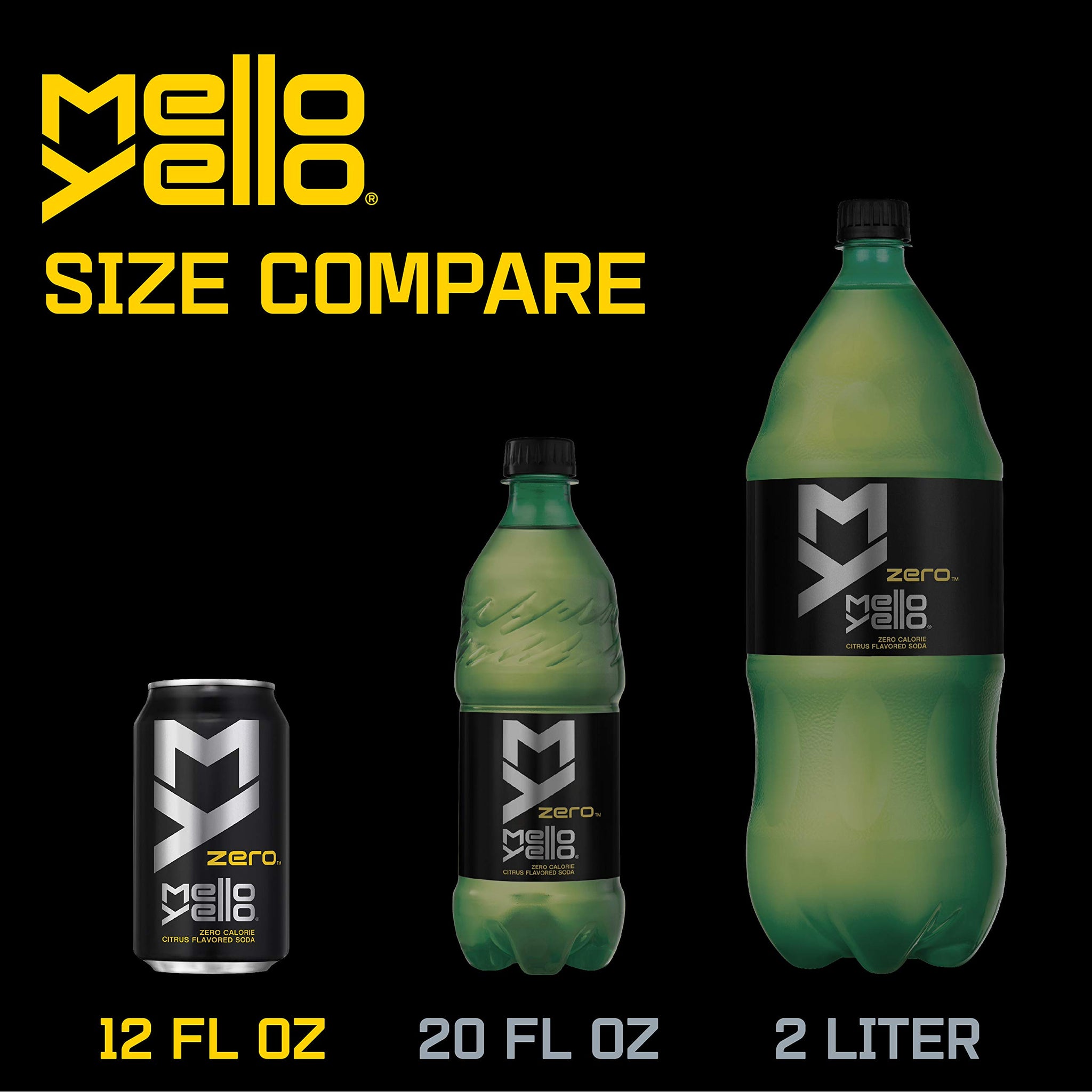 Mello Yello Fridge Pack Bundle, Zero Calorie Citrus Falvoured, 12 Fl Oz (Pack of 36)