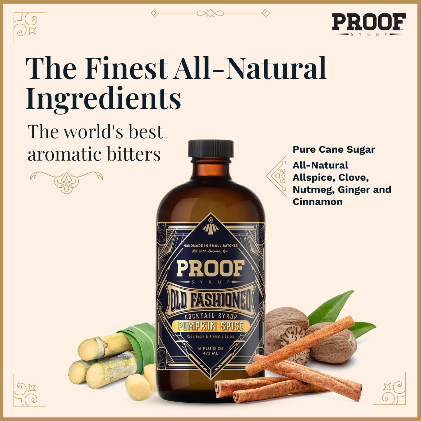 Proof Syrup Old Fashioned Cocktail Mix - Made with Real Bitters & Cane Sugar - Pumpkin Spice Flavor - Fast, Easy, Delicious, Handcrafted Craft
