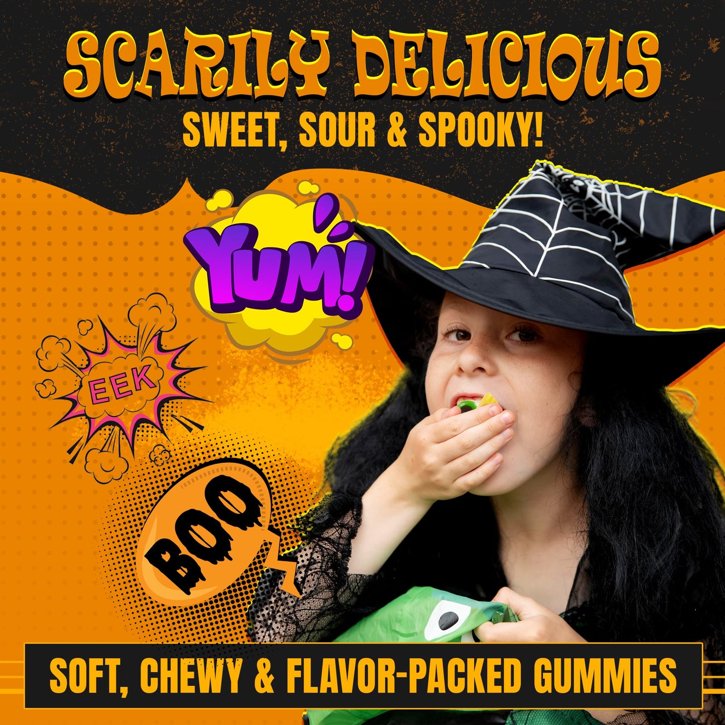 Fusion Select 1 Pack Halloween Eyeball Gummy Candy Mix Creepy Party Bag Favors For Trick Or Treat - Scary Novelty Chewy Bites