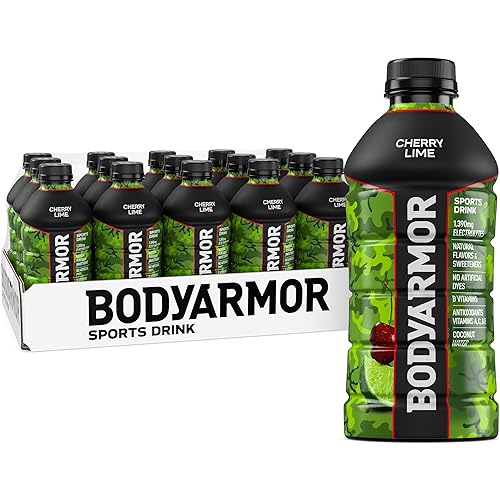 BODYARMOR Sports Drink, Cherry Lime, Electrolyte Drink Hydration, 28 Fl Oz Bottles (15 Pack), Flavored Coconut Water with B Vitamins & Antioxidants