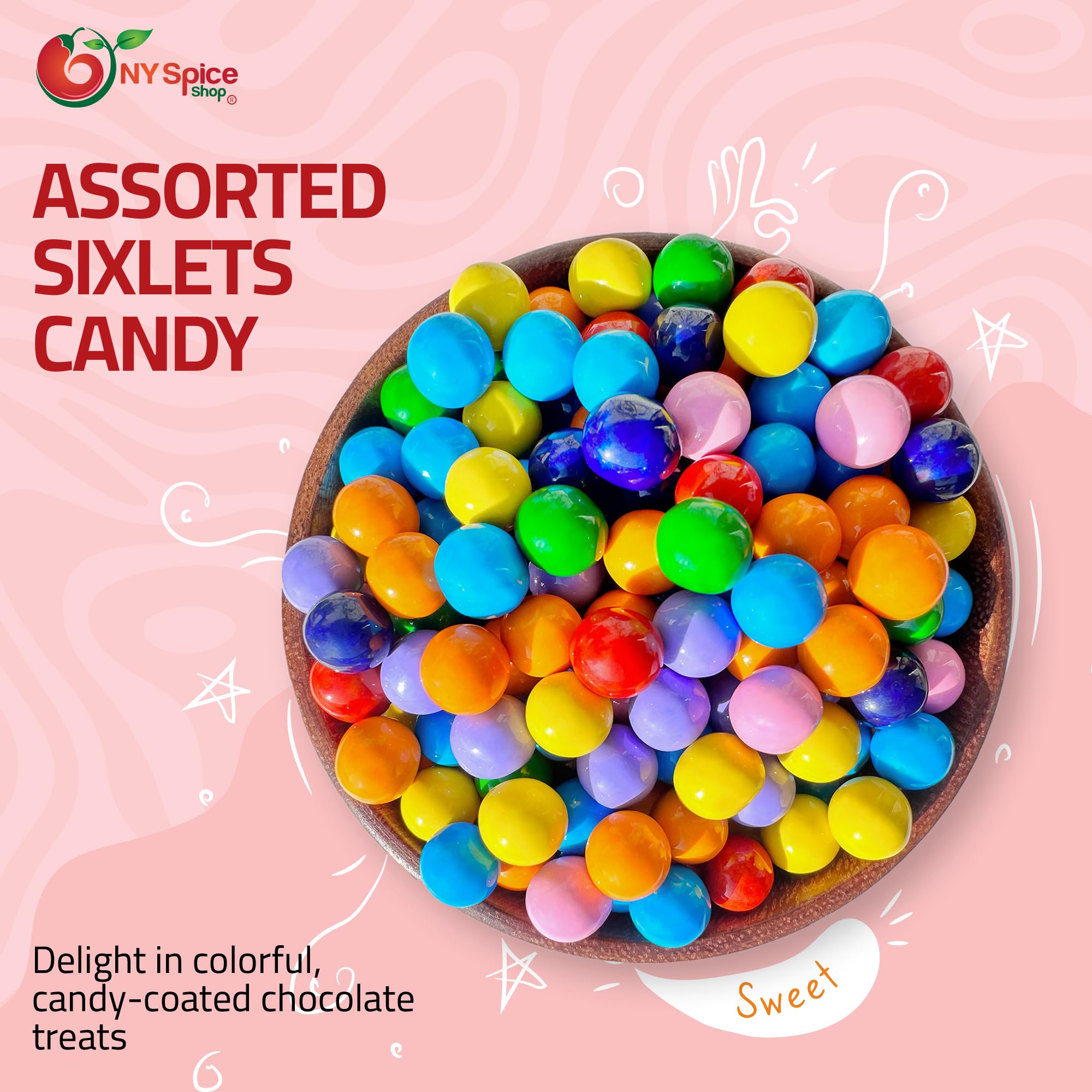 NY Spice Shop Assorted Sixlets Candy - 3 Pound Holiday Chocolate Balls - Assorted Themed Candies for Holiday Snack Mix Treats, Seasonal Candy Buffet