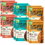 BeanVIVO - Variety 12 Pack (10 oz each) - Organic Baja Black Beans, Three Bean Vegan Chili, BBQ Pinto Beans - Seasoned & Ready to Eat, Plant Protein