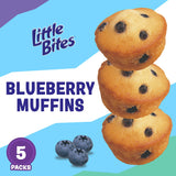 Little Bites Blueberry Muffins, 5 individual packs, (1.5 oz each), Real Blueberries Mini Muffins, 7.5 oz Multipack