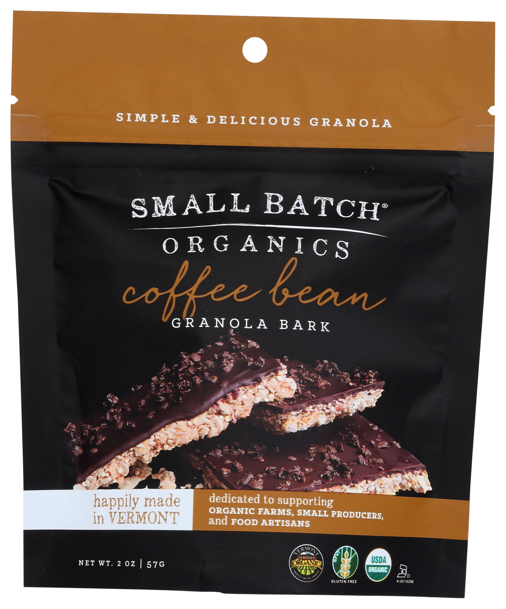 Small Batch Organics, Coffee Bean Granola Bark 2 Ounce