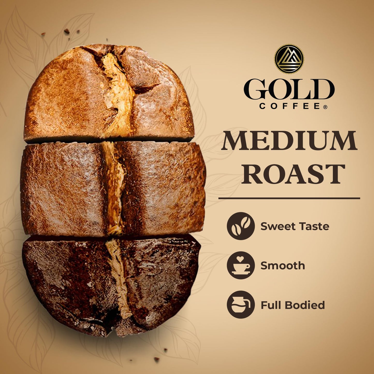 Gold Coffee Co. Kanaloa Premium House Blend - Medium Roast, Finely Ground |100% Arabica Coffee - Notes of Caramel, Honey, Mango Nectar, 1 lb.