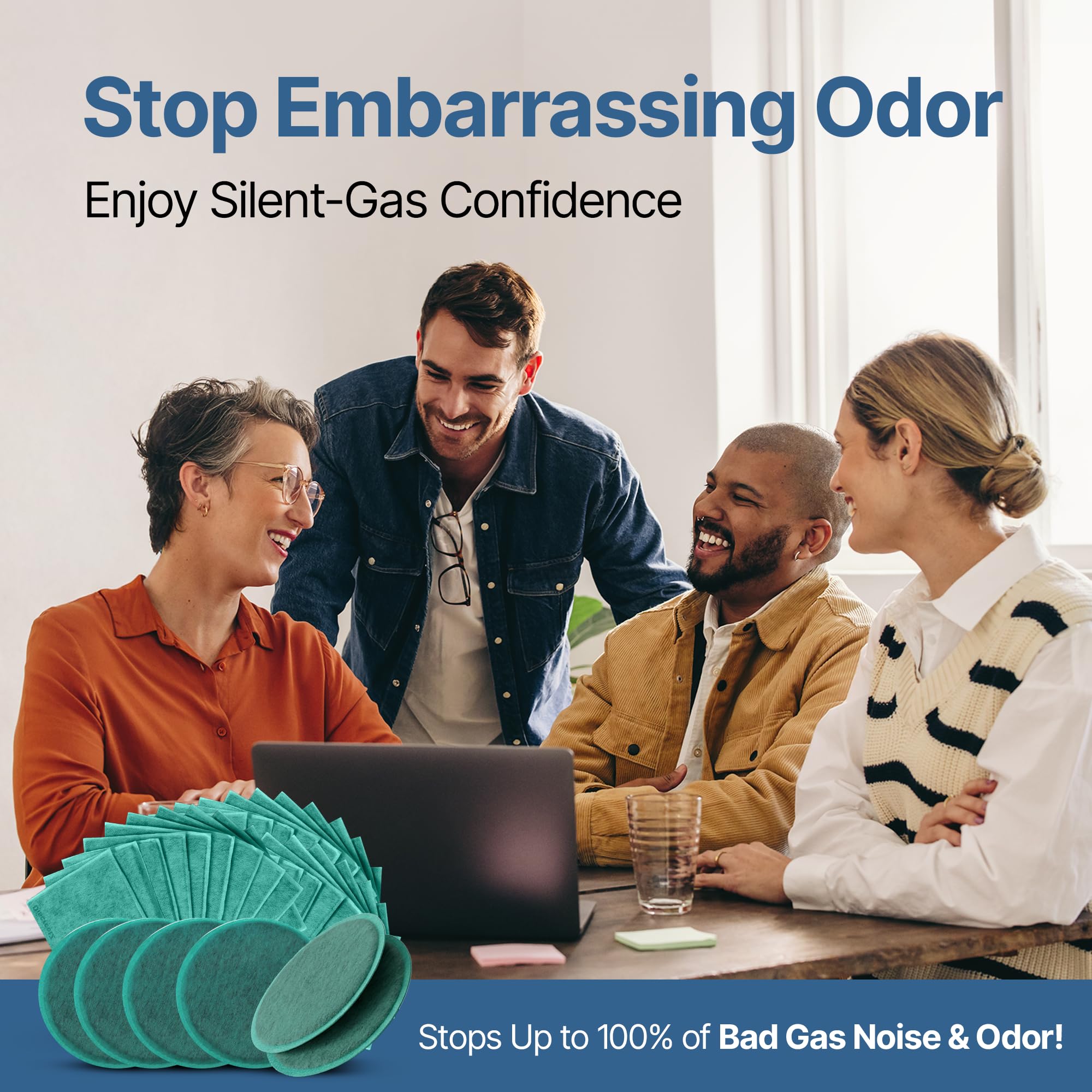Gas pads absorb odors & sound, activated charcoal odor absorber flatulence pads, bad gas relief for adults, silence sound, women & men charcoal odor
