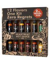 Heartbeat Hot Sauce MiniPack - 12 Travel-Size Bottle, Variety Flavor Sampler, Artisan Hot Sauce Gift Set & On the Go (2fl oz - Pack of 12)